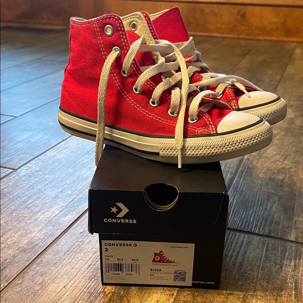 Converse Kids Red Canvas High-Tops